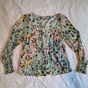 LOFT Multicolor Floral Blouse